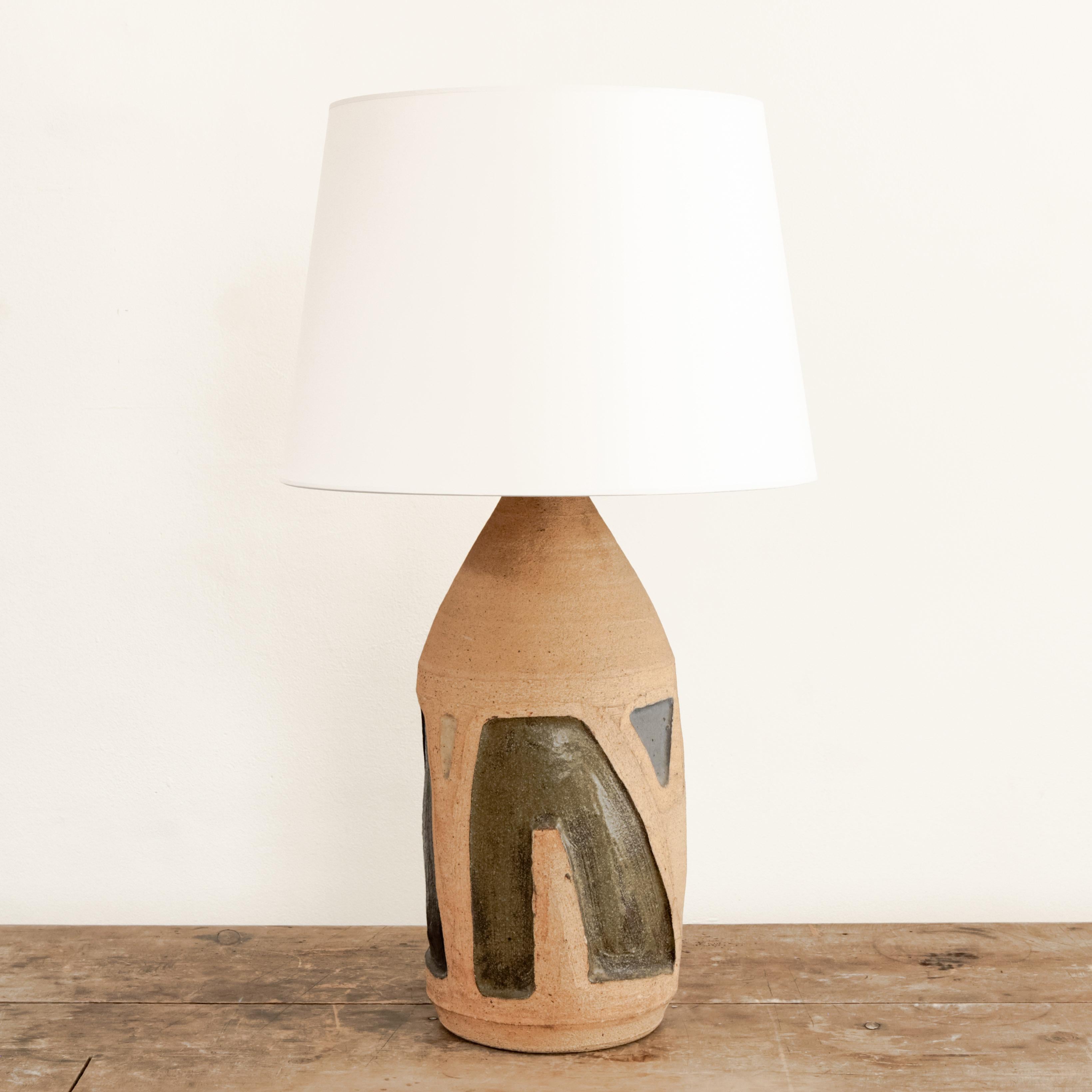 Monumental Earthenware Table Lamp For Sale 1