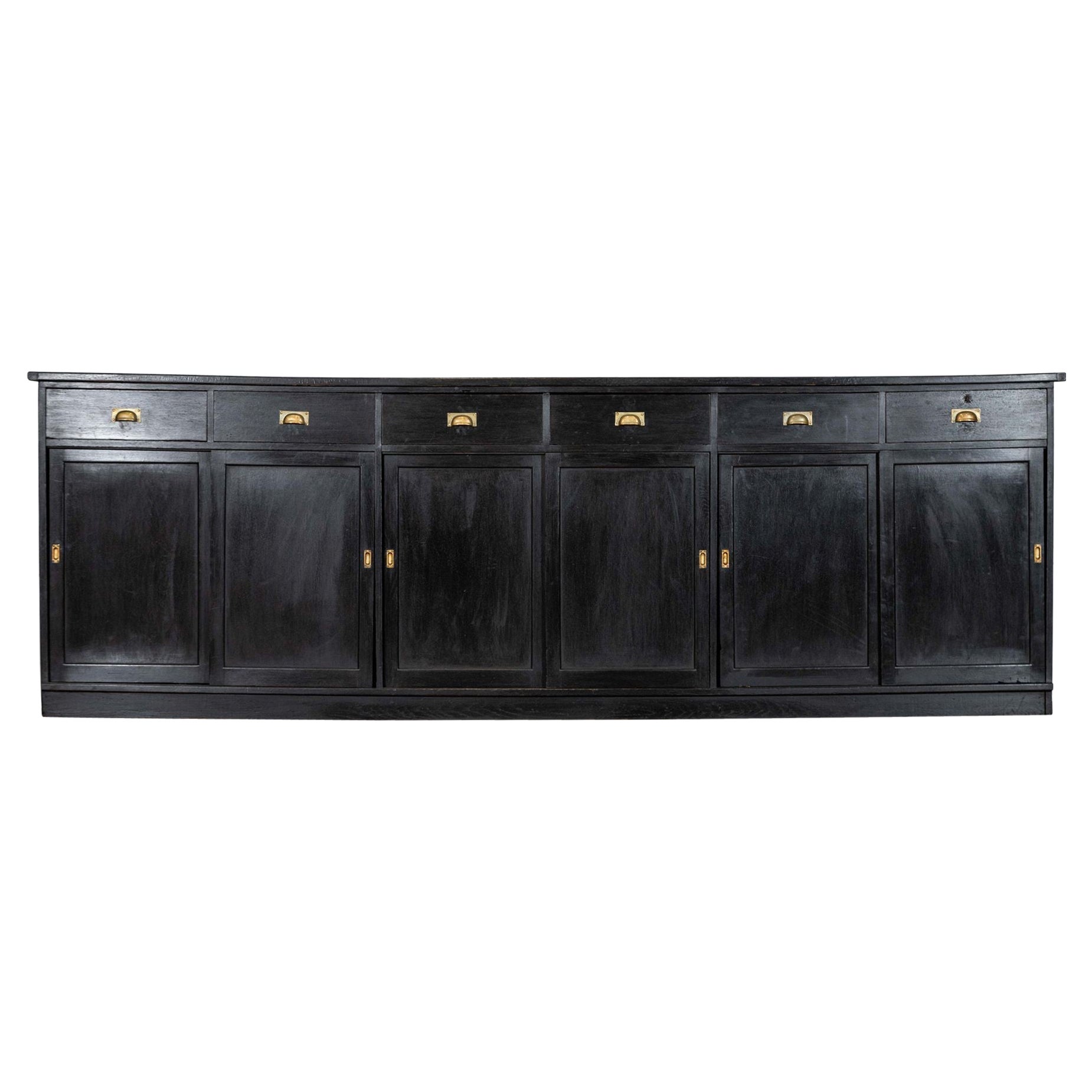 Monumental Ebonised English Oak Dresser Base