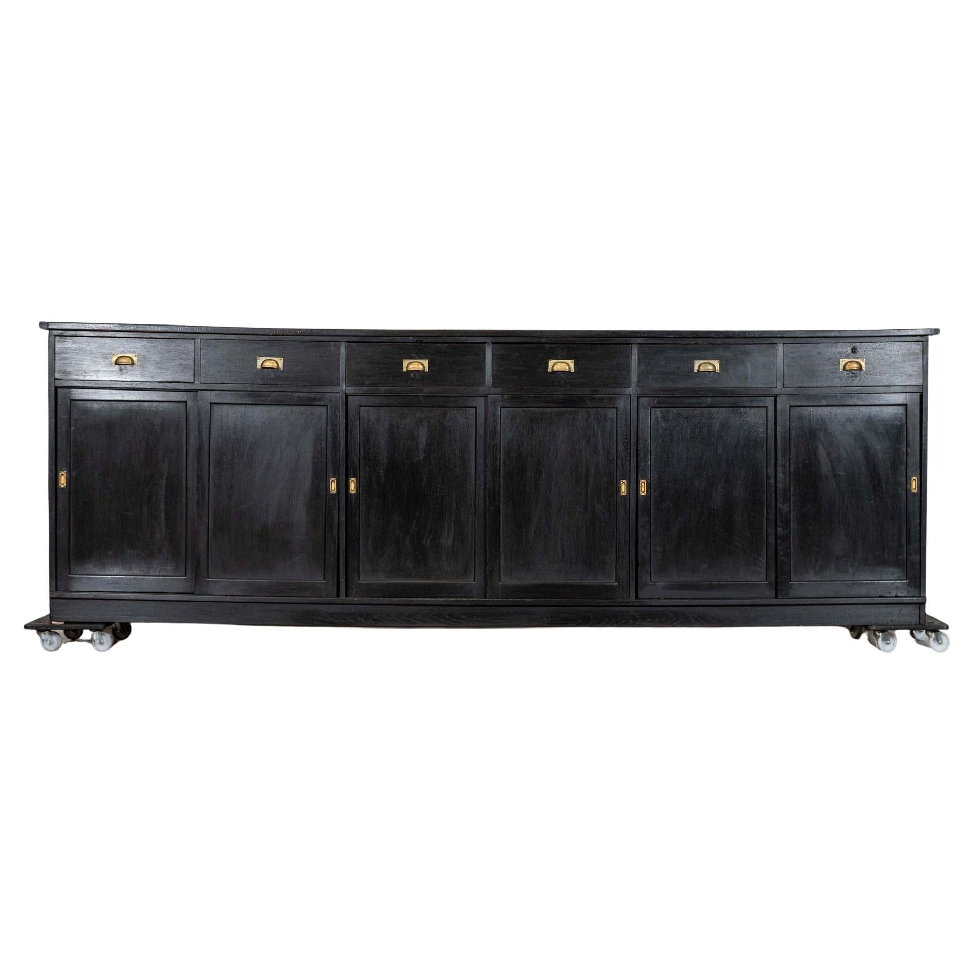 Monumental Ebonised English Oak Dresser Base