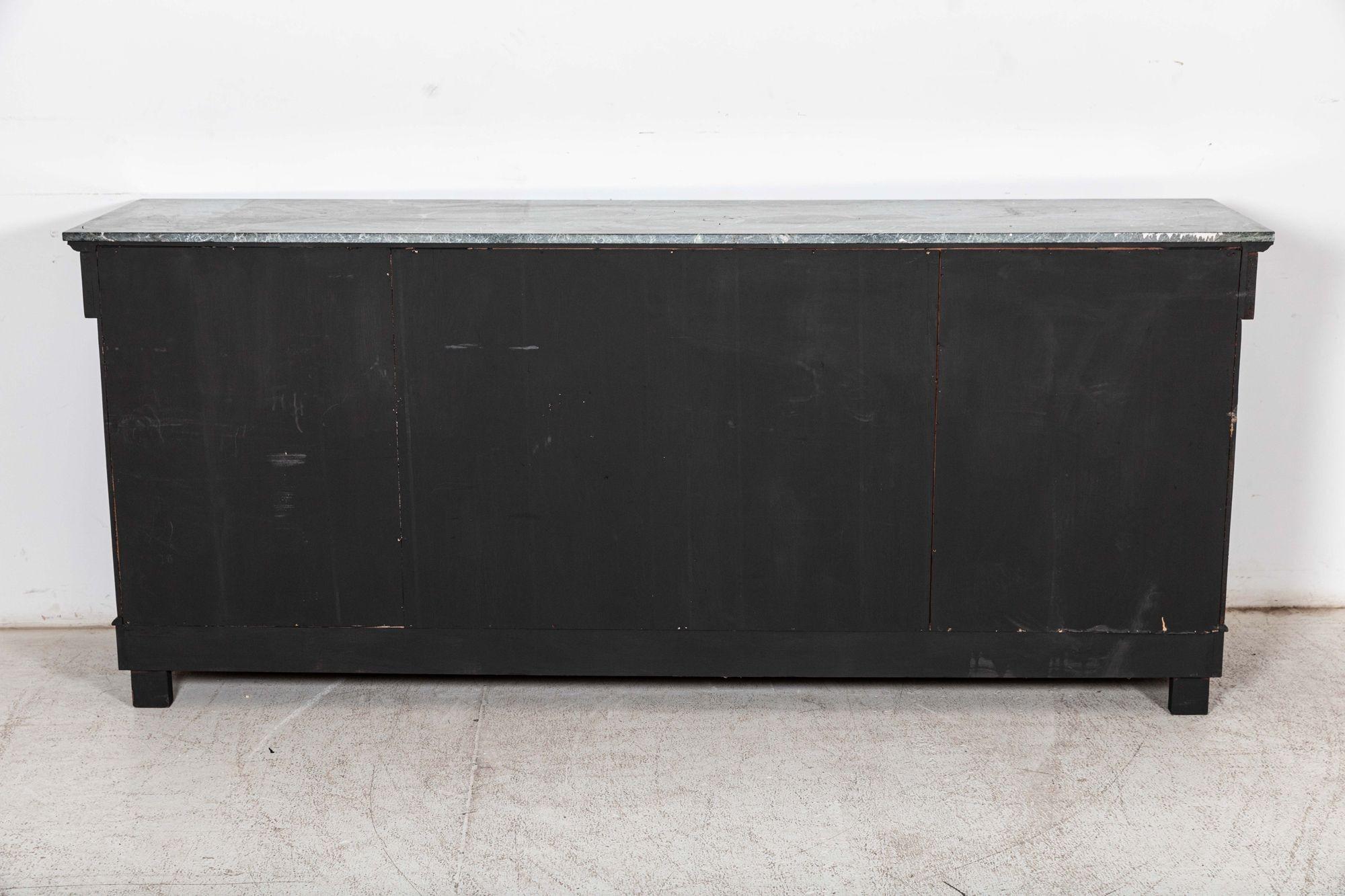 Monumental Ebonised French Empire Revival Marble Sideboard For Sale 13