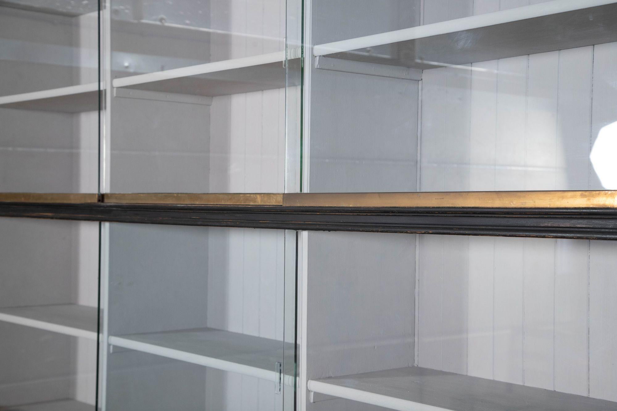 Monumental Ebonised Glazed Mahogany & Pine Haberdashery Cabinet For Sale 6