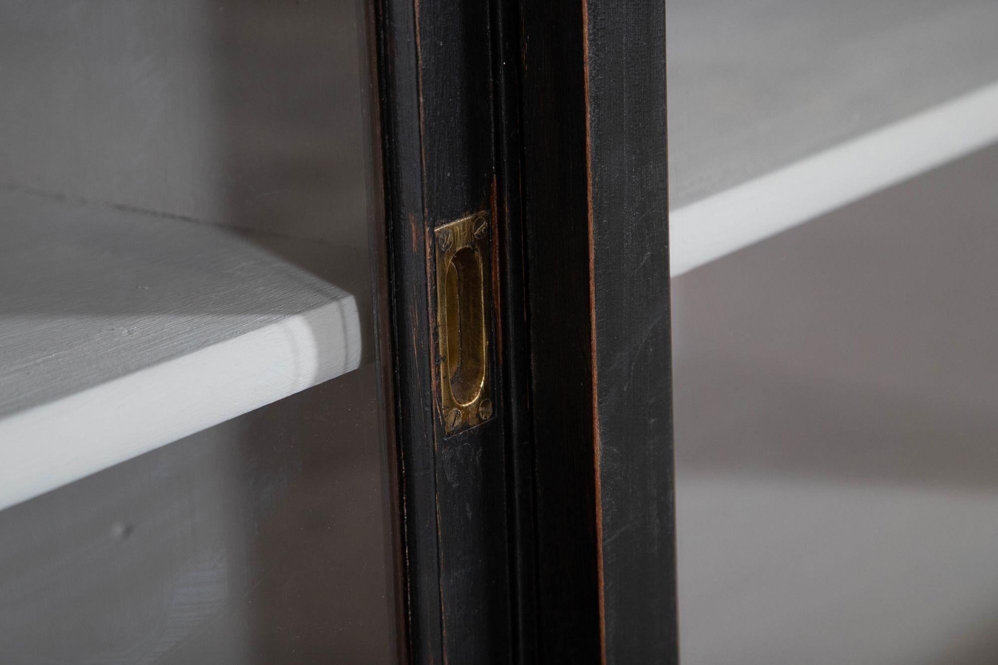 Monumental Ebonised Glazed Mahogany & Pine Haberdashery Cabinet For Sale 7