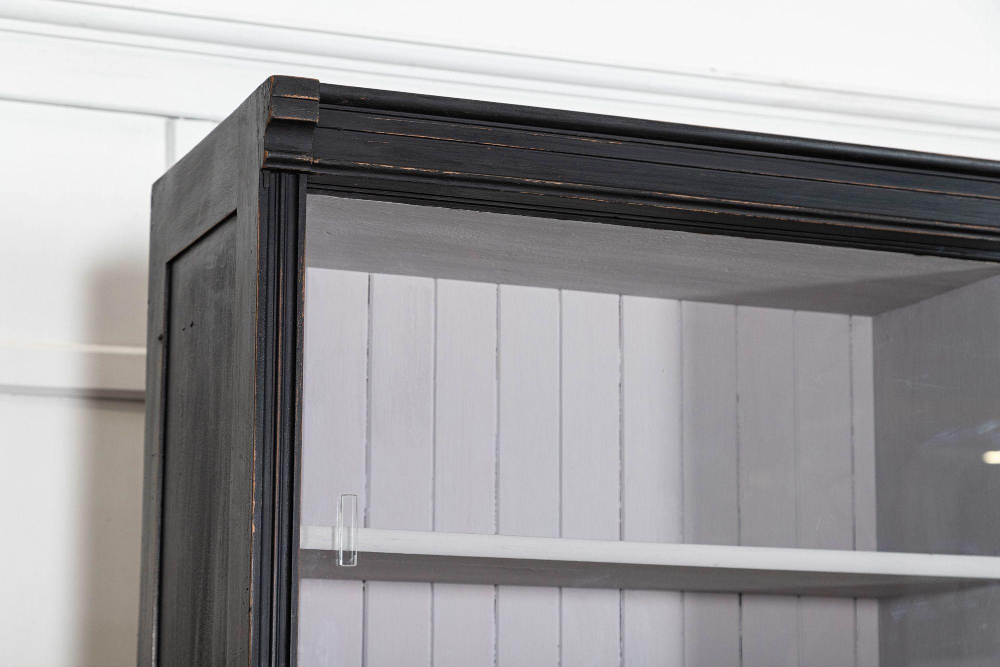 Monumental Ebonised Glazed Mahogany & Pine Haberdashery Cabinet For Sale 9