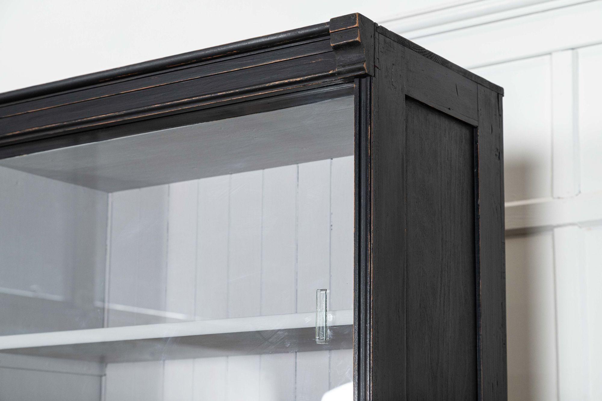 Monumental Ebonised Glazed Mahogany & Pine Haberdashery Cabinet For Sale 11