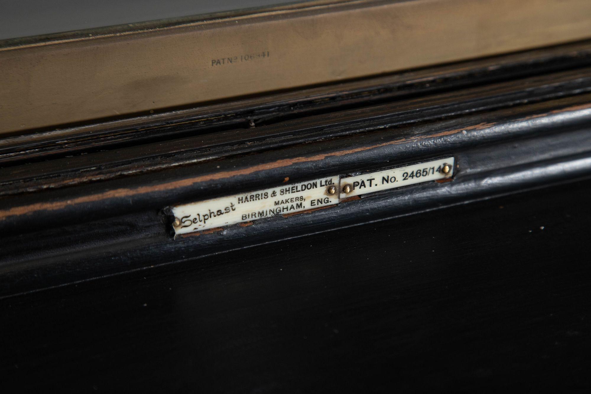 Monumental Ebonised Glazed Mahogany & Pine Haberdashery Cabinet For Sale 15