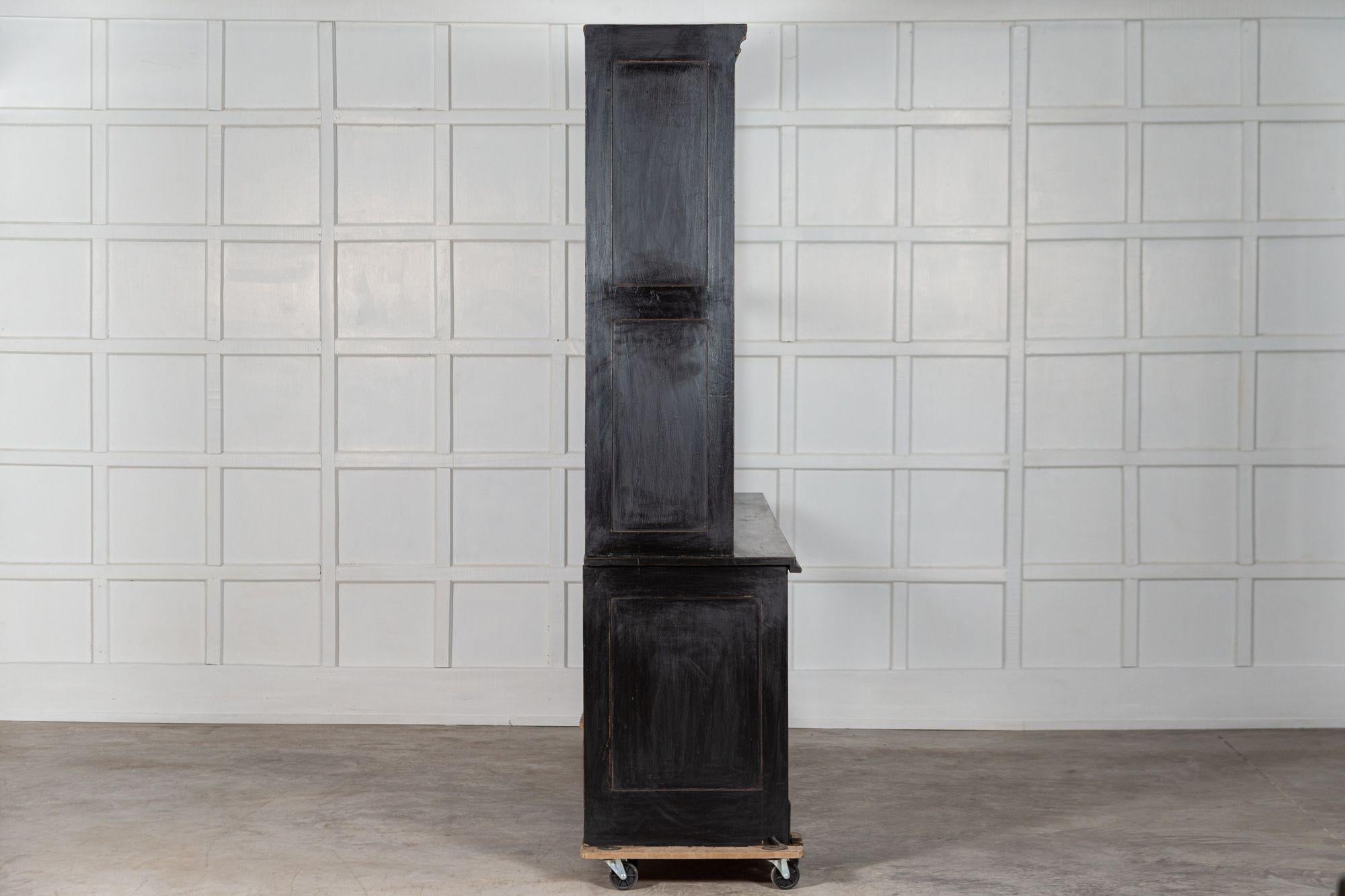 Monumental ebonized Glazed Mahogany & Pine Haberdashery Cabinet For Sale 1