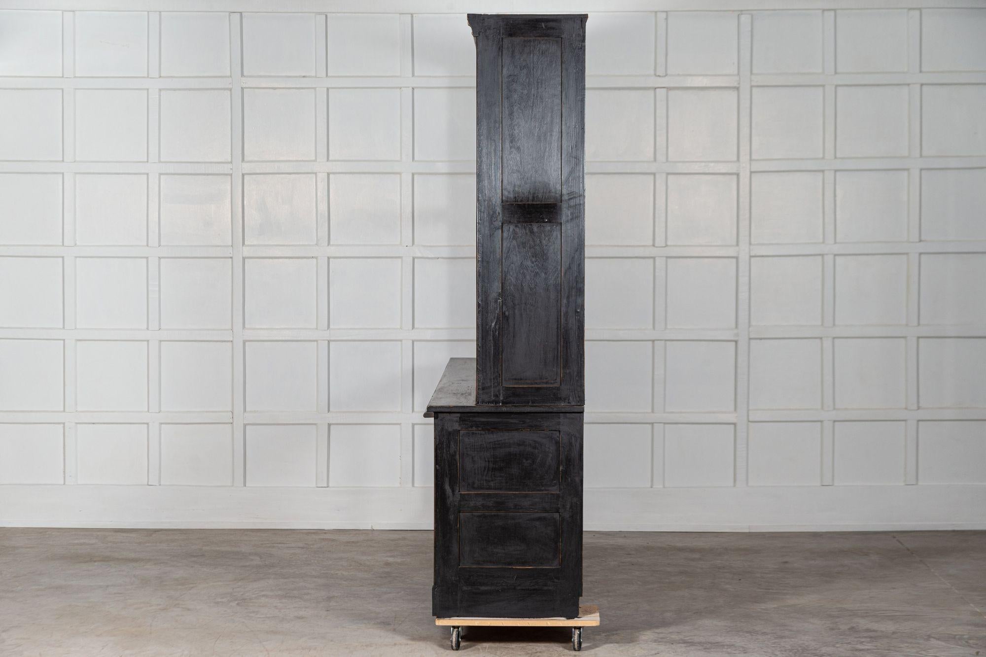 Monumental ebonized Glazed Mahogany & Pine Haberdashery Cabinet For Sale 2