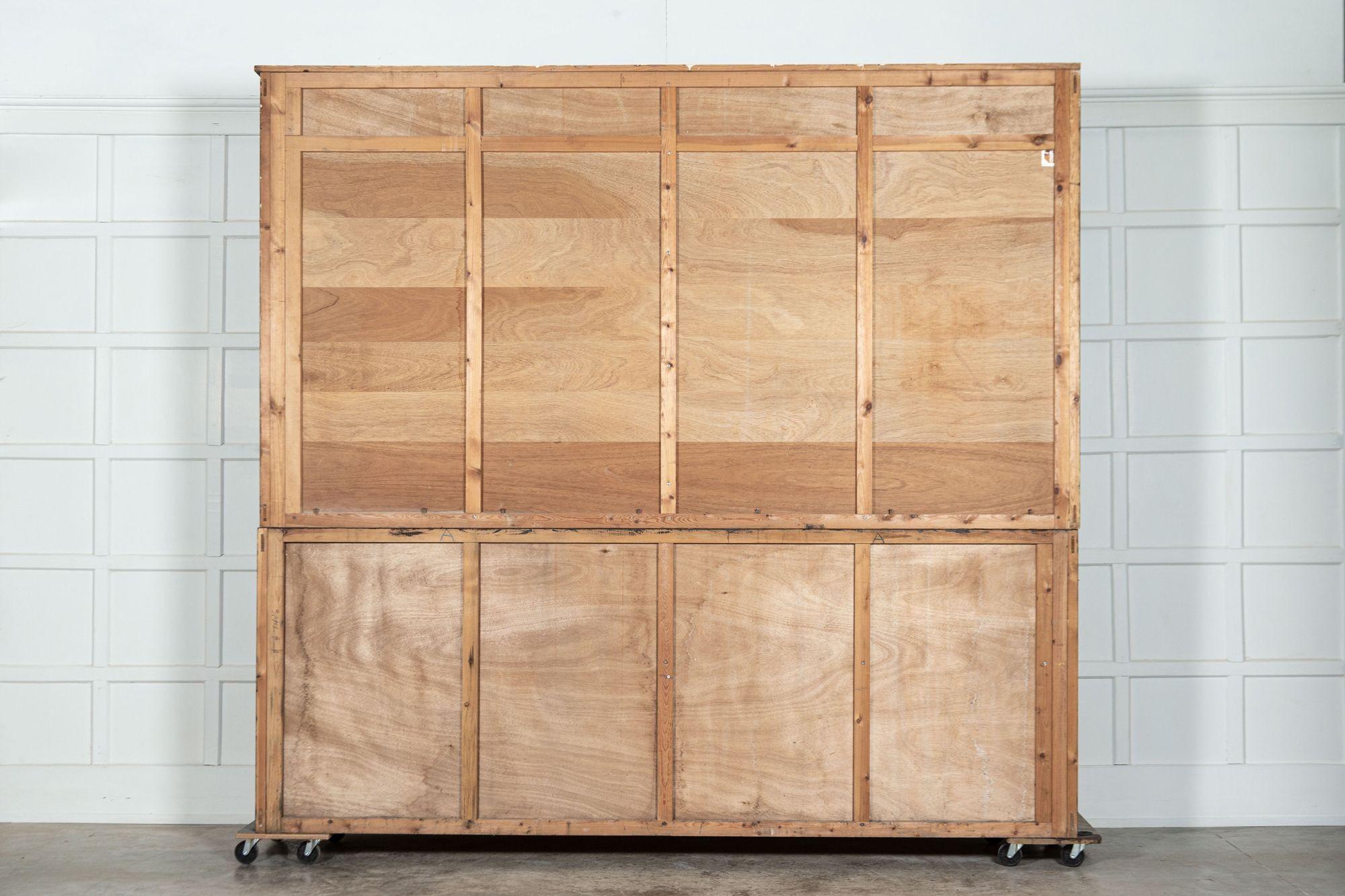 Monumental Ebonised Glazed Pine Housekeepers Cabinet For Sale 16