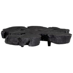 Monumental Ebonized Lychee Wood Coffee Table