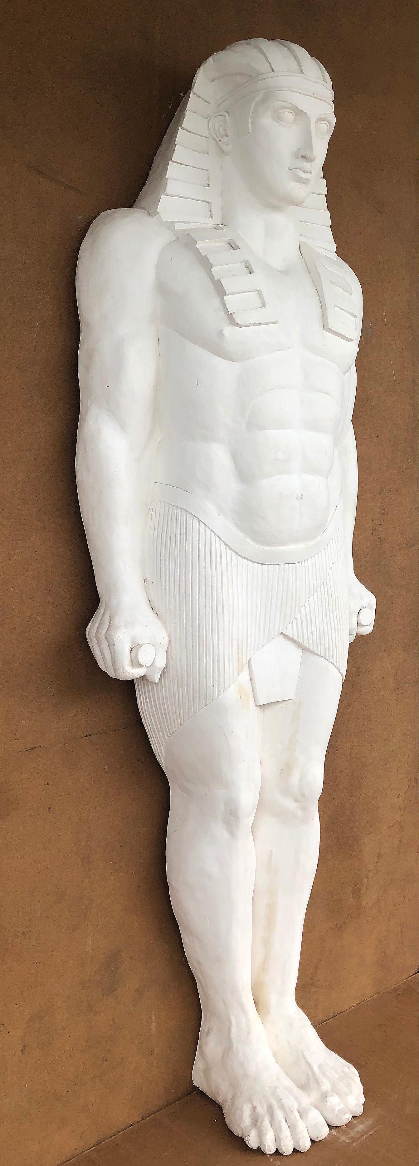 French Monumental Egyptian Revival Plaster on Fiberglass Sculptures For Sale