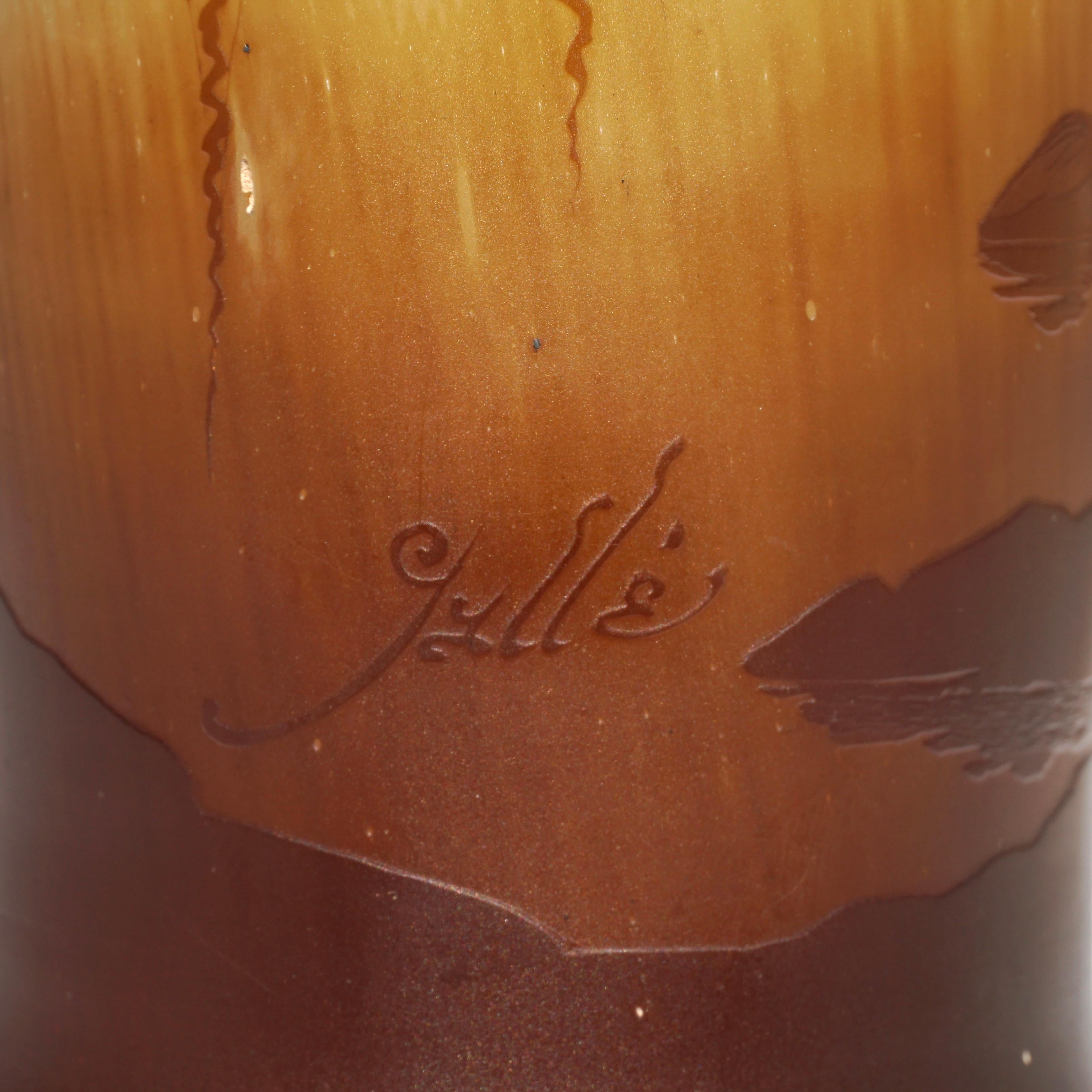 Early 20th Century Monumental Emile Galle French Cameo Sailboat Vase For Sale