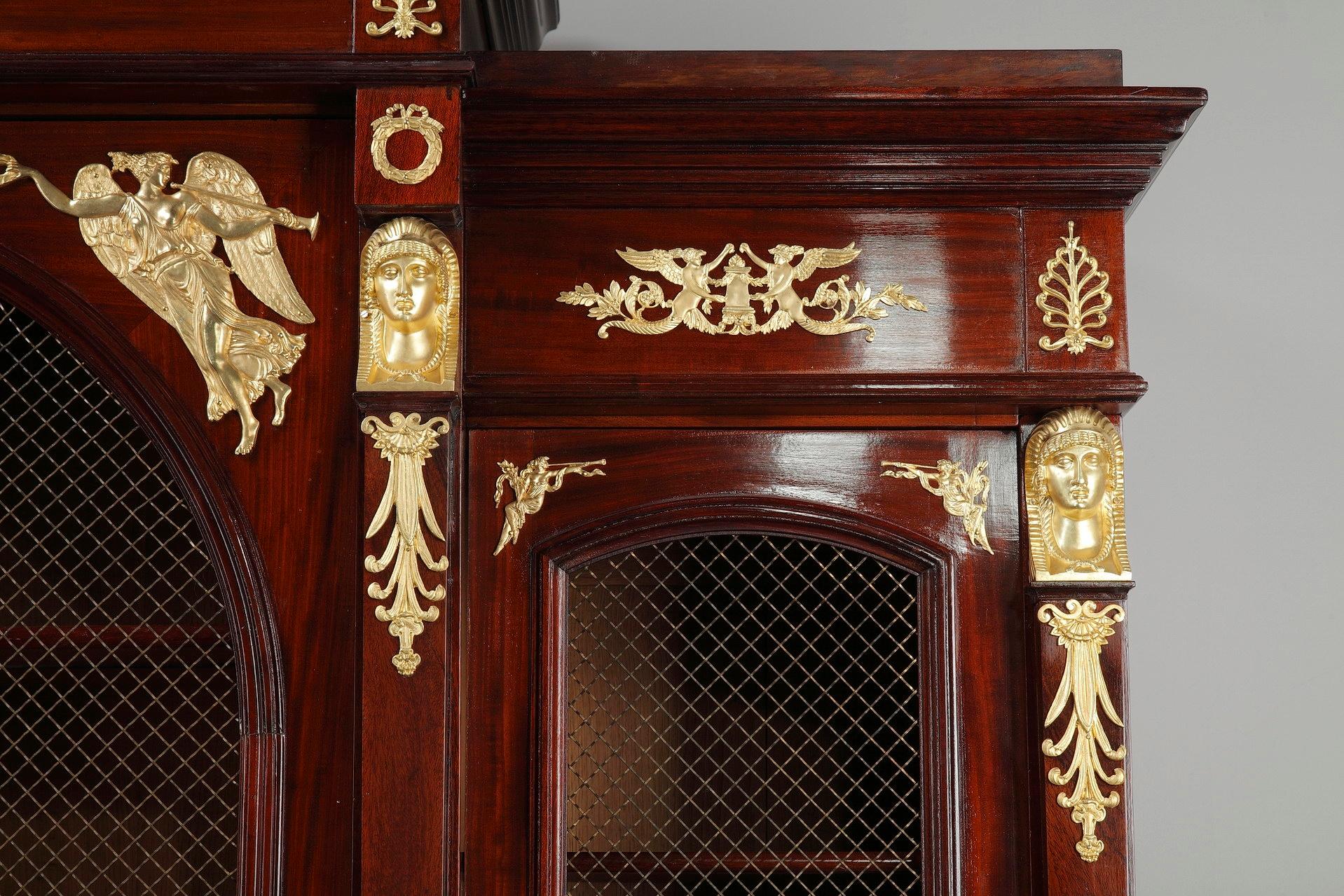 Monumental Empire-Style Mahogany Bookcase, Circa 1865 3