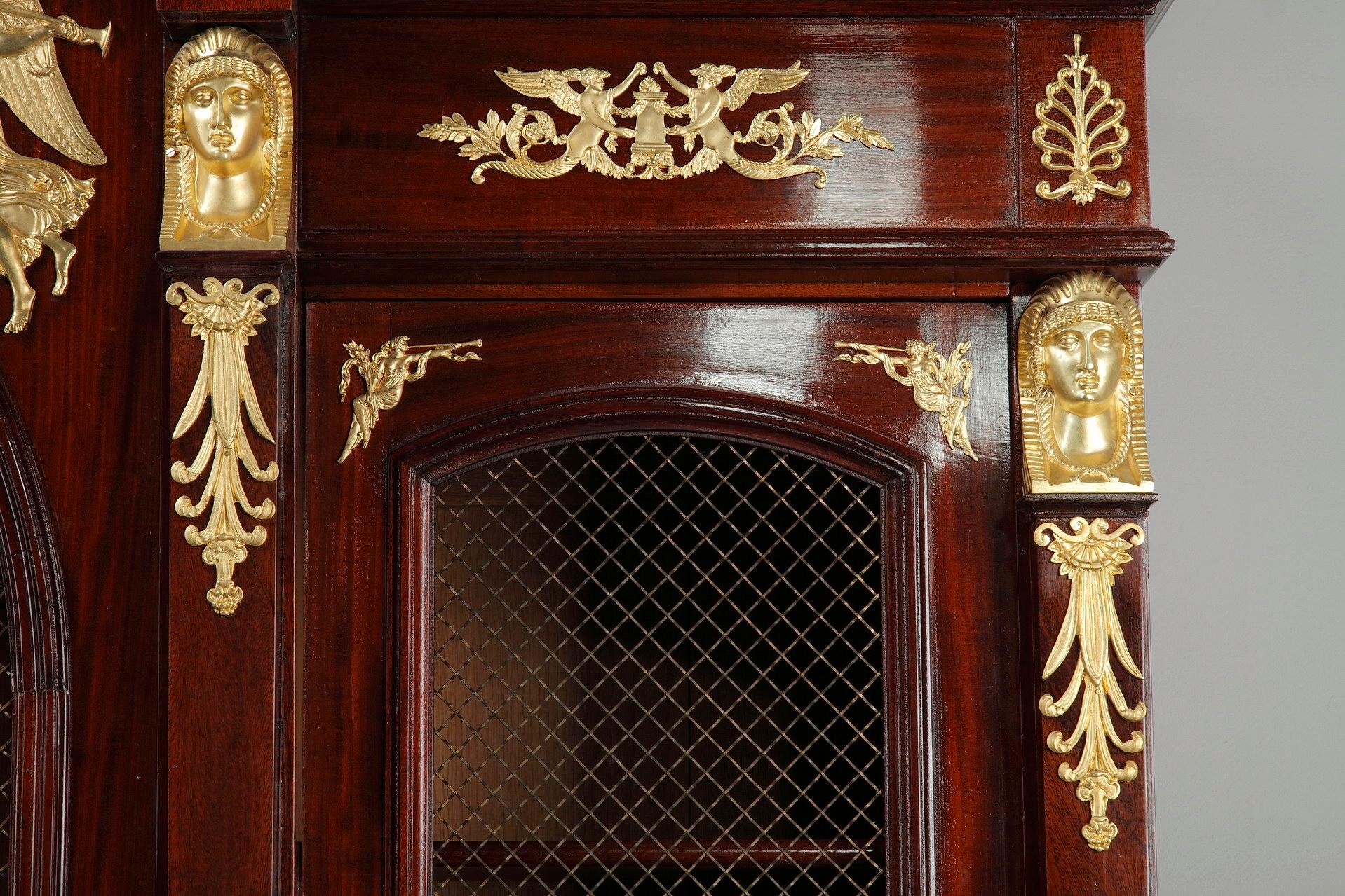 Monumental Empire-Style Mahogany Bookcase, Circa 1865 8