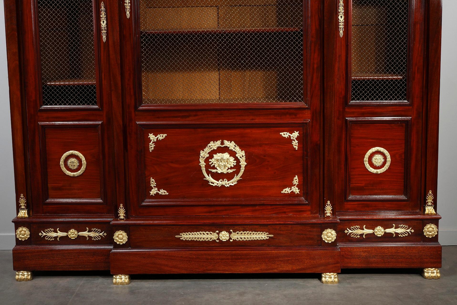 Monumental Empire-Style Mahogany Bookcase, Circa 1865 10