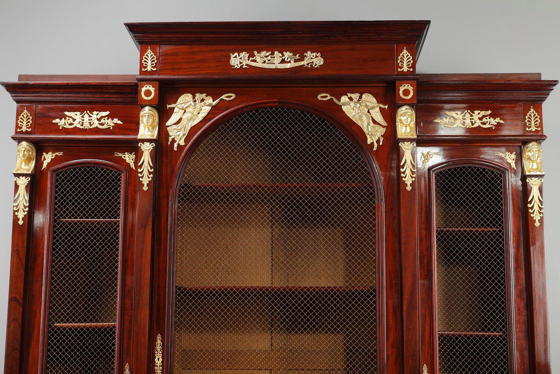 Mid-19th Century Monumental Empire-Style Mahogany Bookcase, Circa 1865