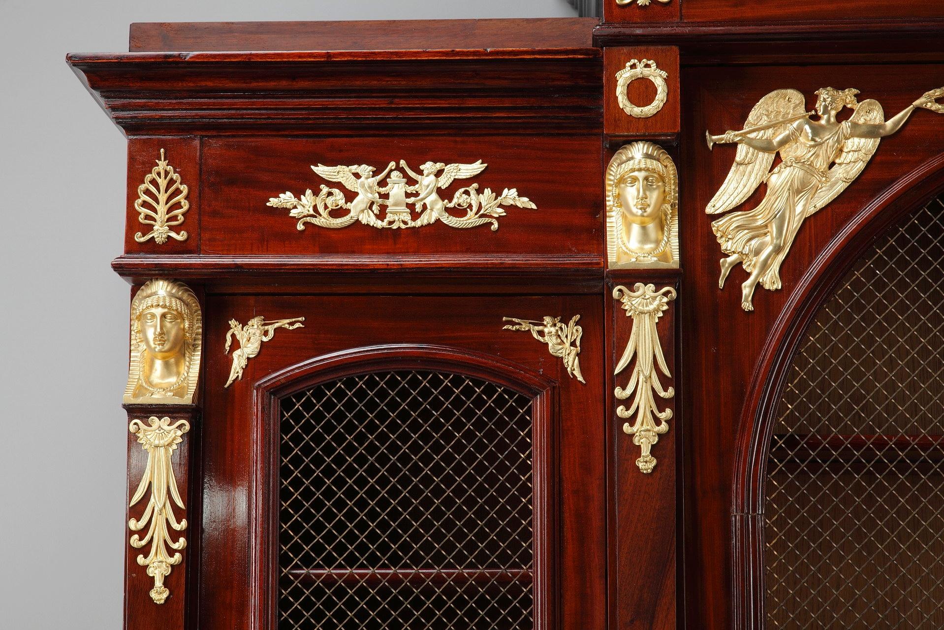 Monumental Empire-Style Mahogany Bookcase, Circa 1865 2