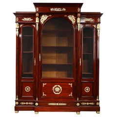 Monumental Empire-Style Mahogany Bookcase, Circa 1865