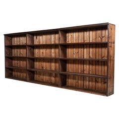 Monumentale armadio libreria in pino inglese del XIX secolo, con ferro da stiro