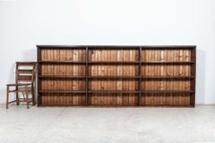 Monumental English 19th C Ironmongers Pine Bookcase Cabinet