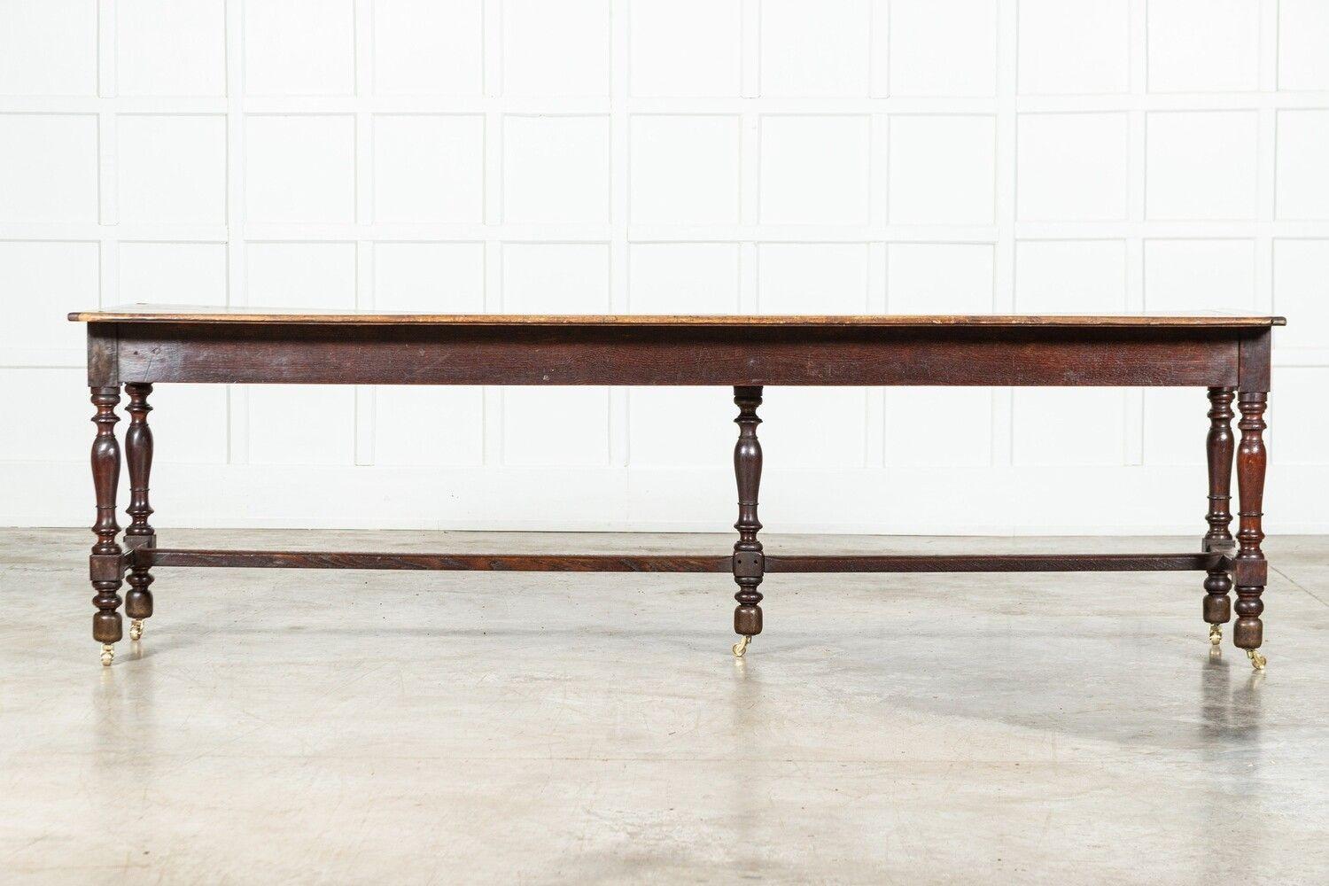 Monumental English 19thC Oak Refectory Table For Sale 6