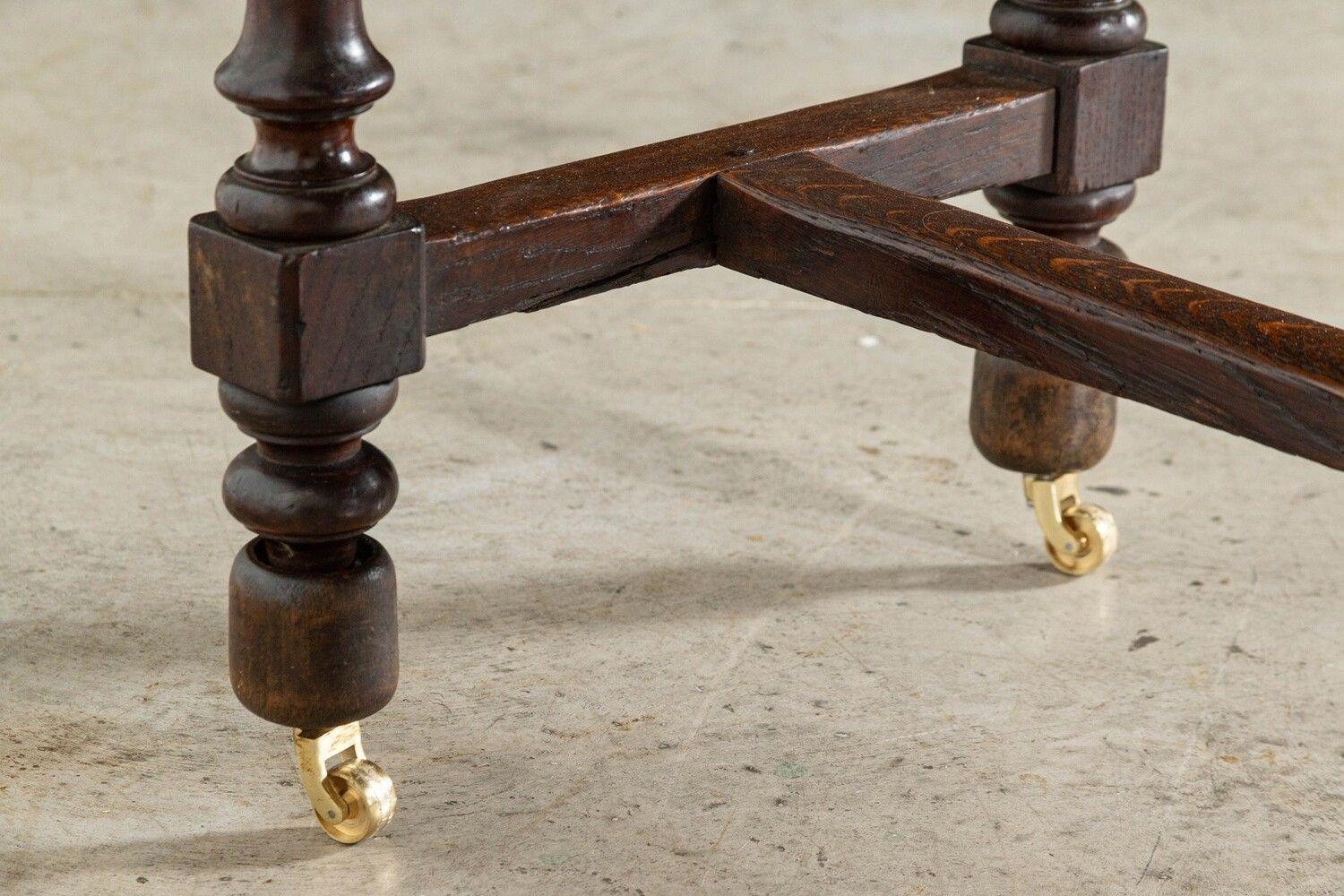 Monumental English 19thC Oak Refectory Table For Sale 9