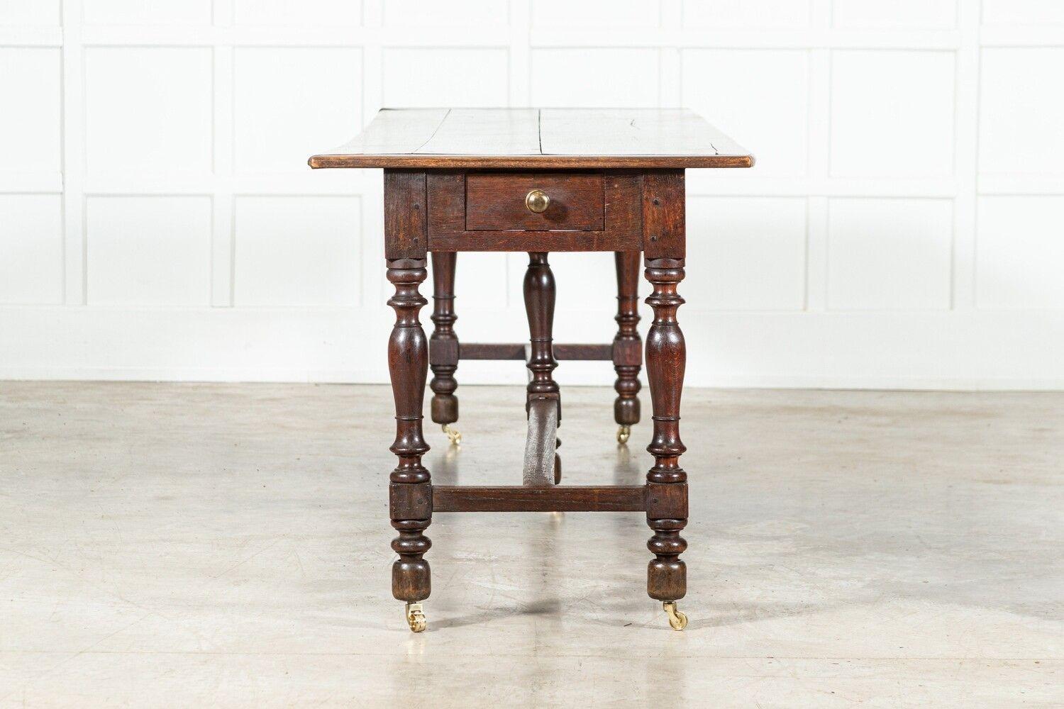 Monumental English 19thC Oak Refectory Table For Sale 2