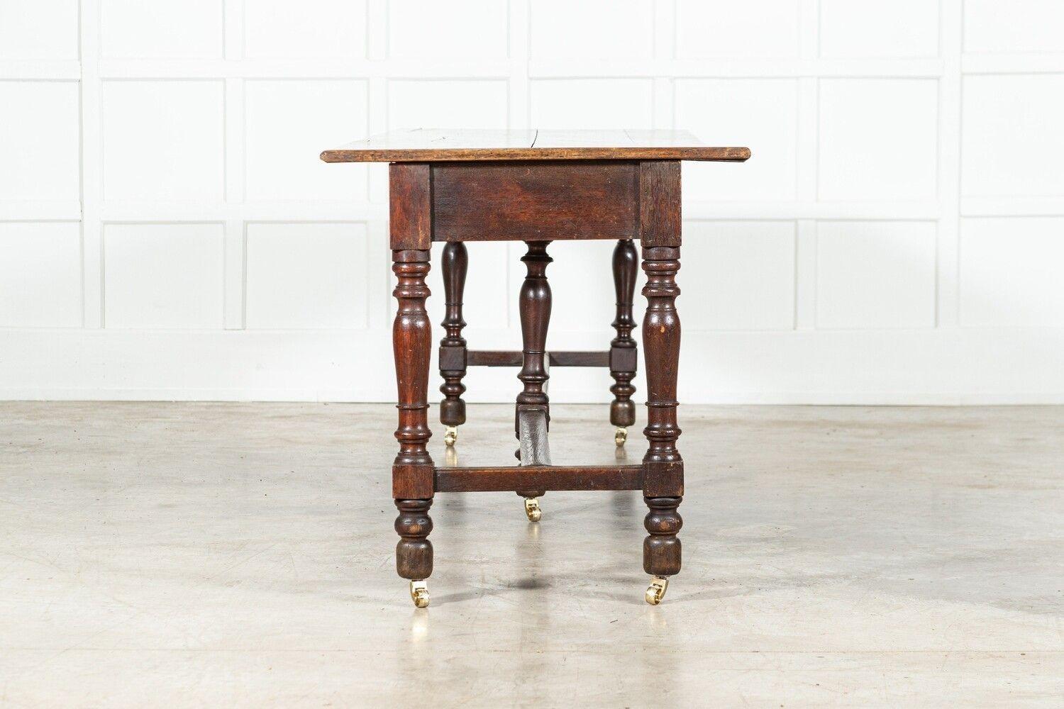 Monumental English 19thC Oak Refectory Table For Sale 3