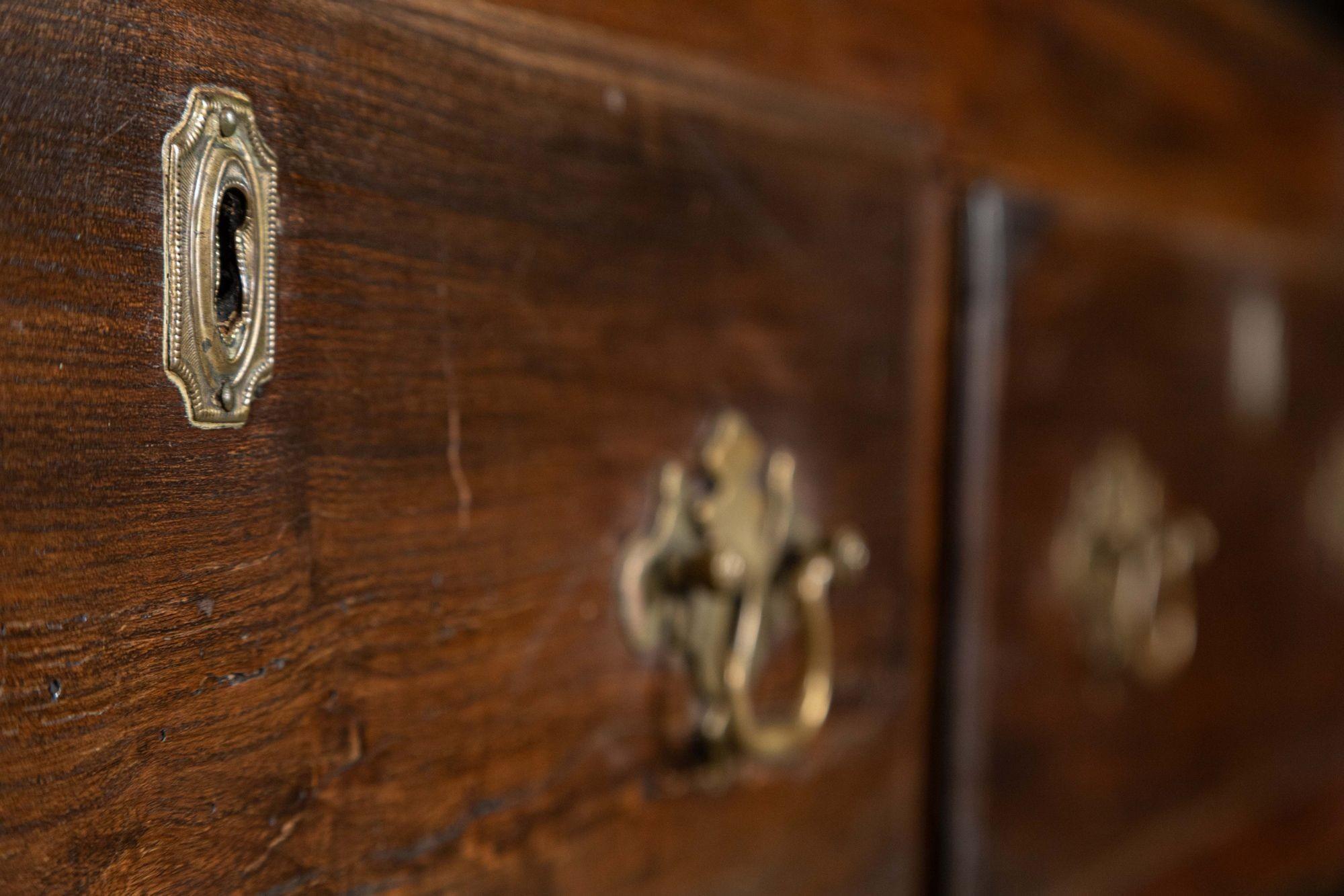 Monumental English 19thC Oak Vernacular Dresser Base in vendita 8
