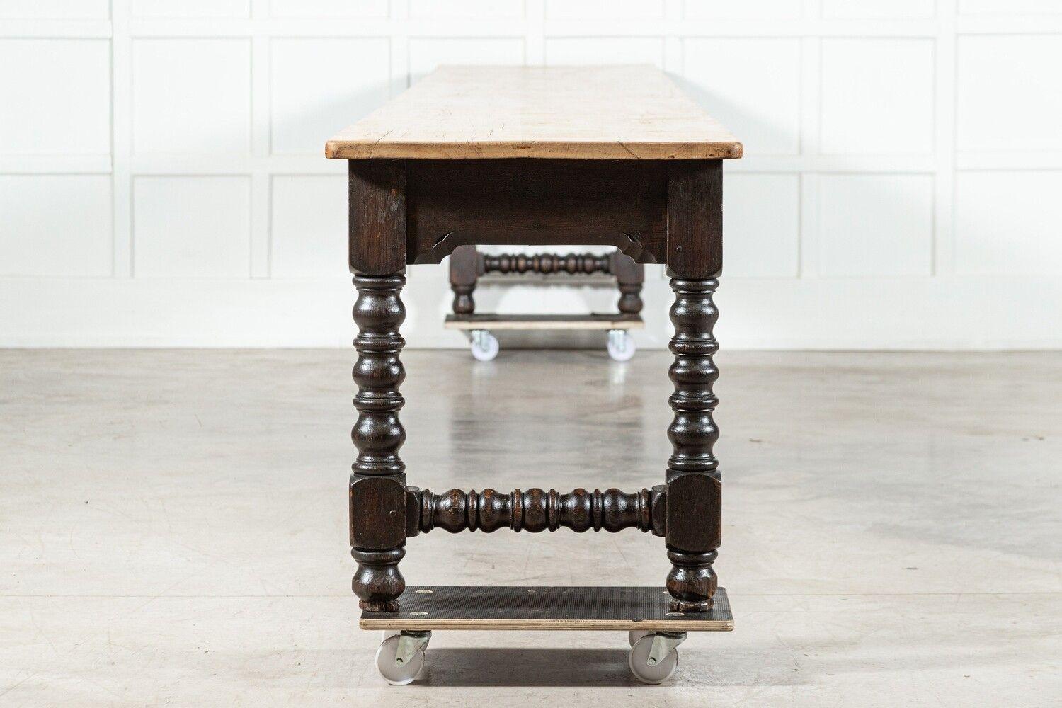 Monumental English 19thC Pine Convent Refectory Table For Sale 6
