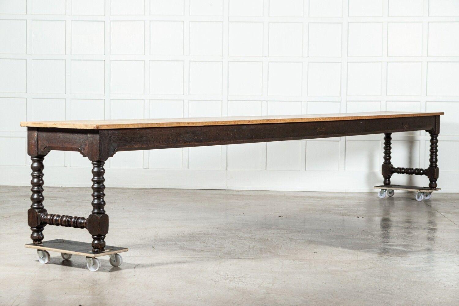 Monumental English 19thC Pine Convent Refectory Table For Sale 12