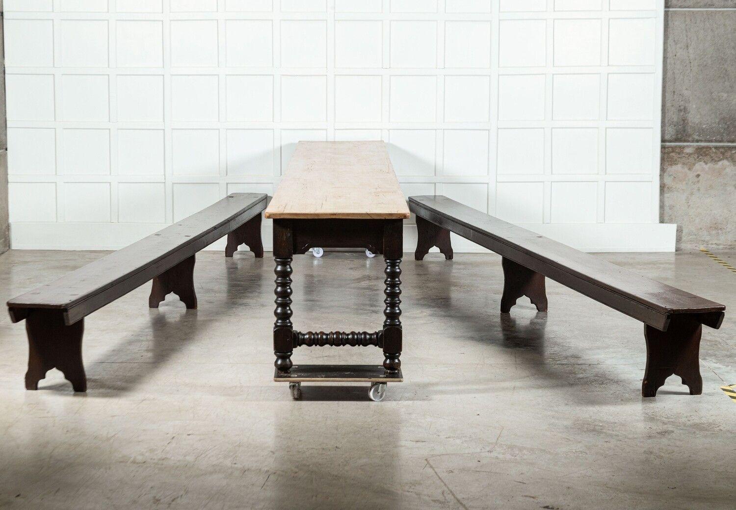 Monumental English 19thC Pine Convent Refectory Table In Good Condition For Sale In Staffordshire, GB