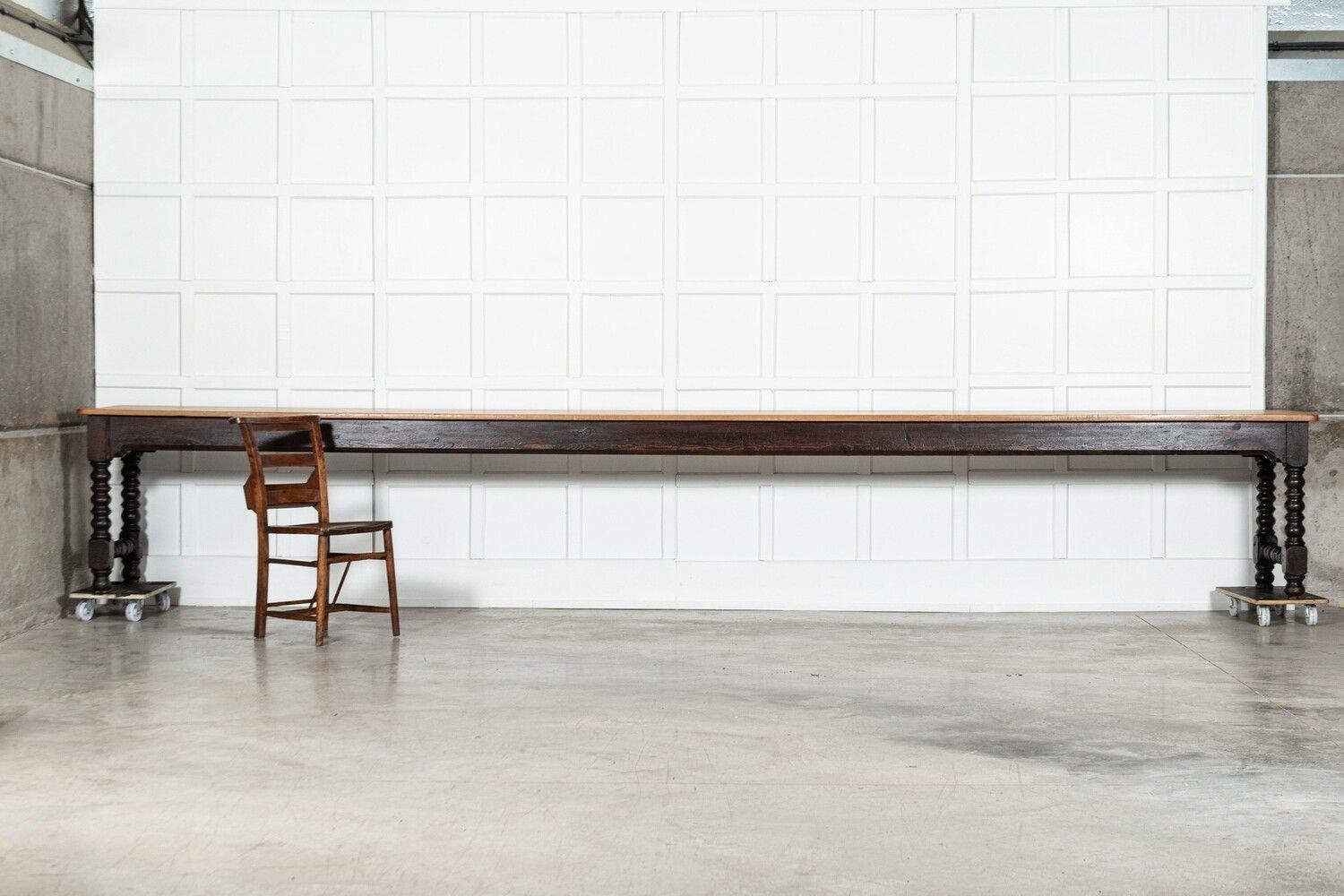 19th Century Monumental English 19thC Pine Convent Refectory Table For Sale
