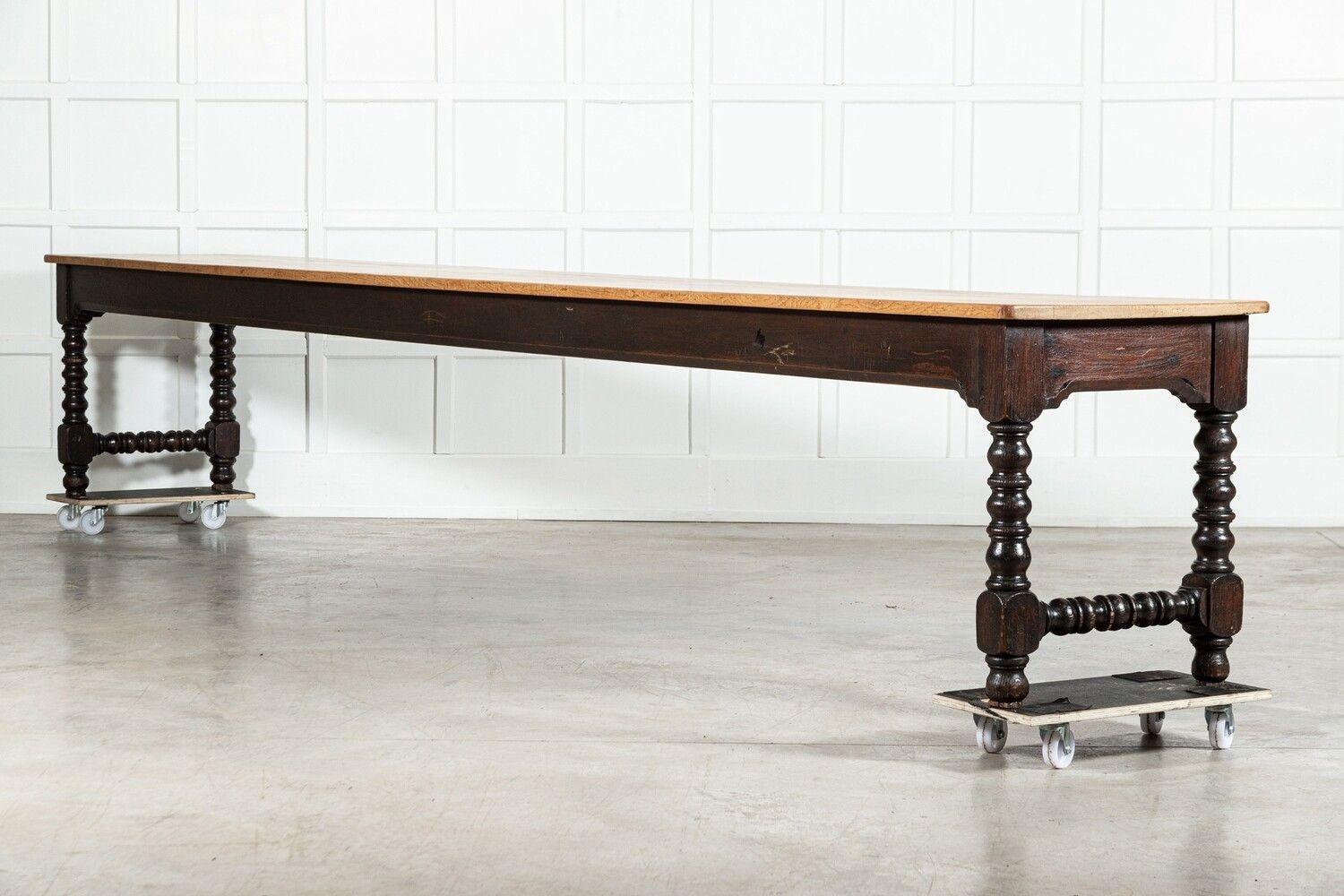 Monumental English 19thC Pine Convent Refectory Table For Sale 3