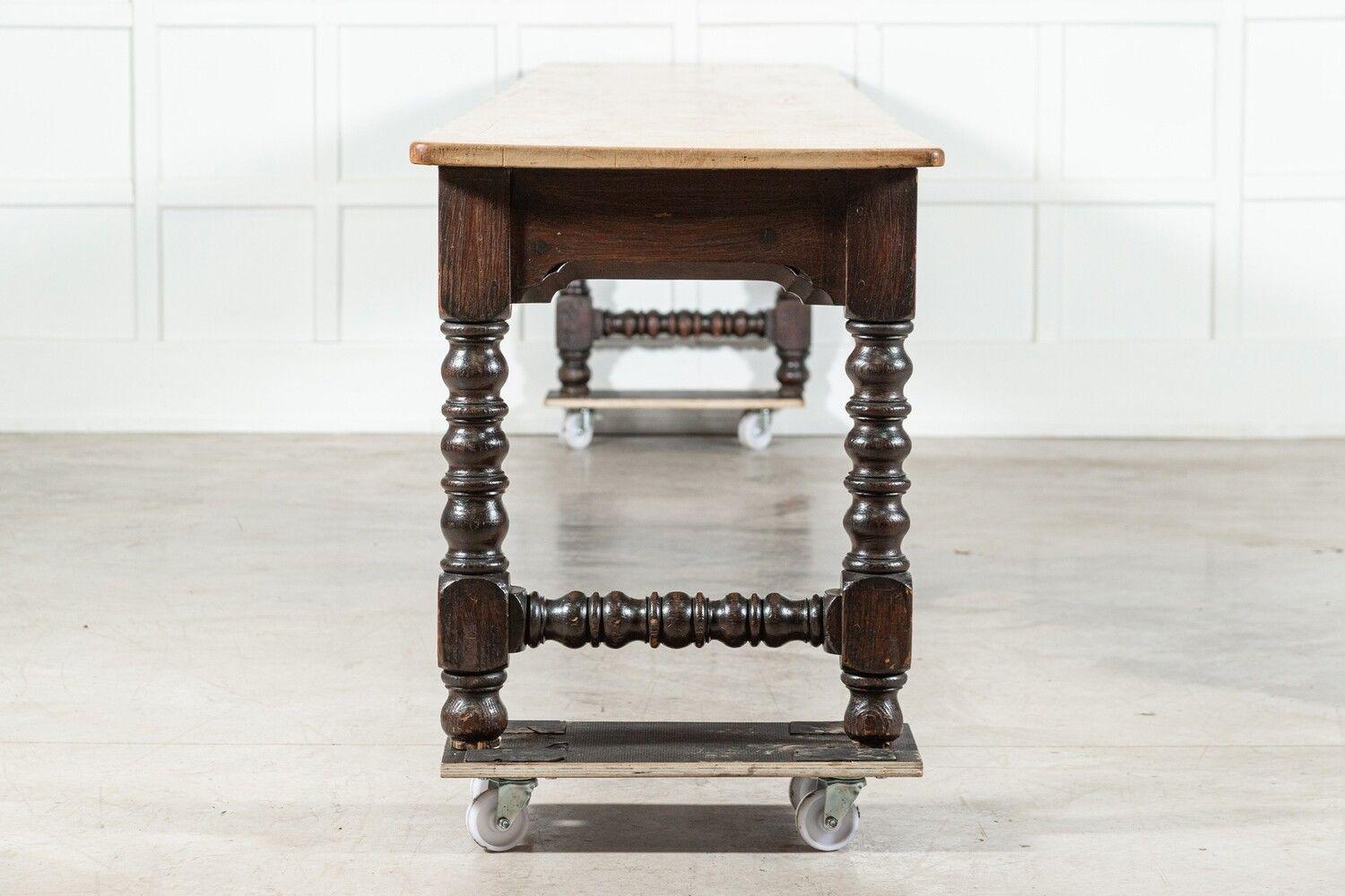 Monumental English 19thC Pine Convent Refectory Table For Sale 4