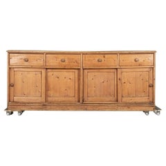 Antique Monumental English 19thC Pine Dresser Base