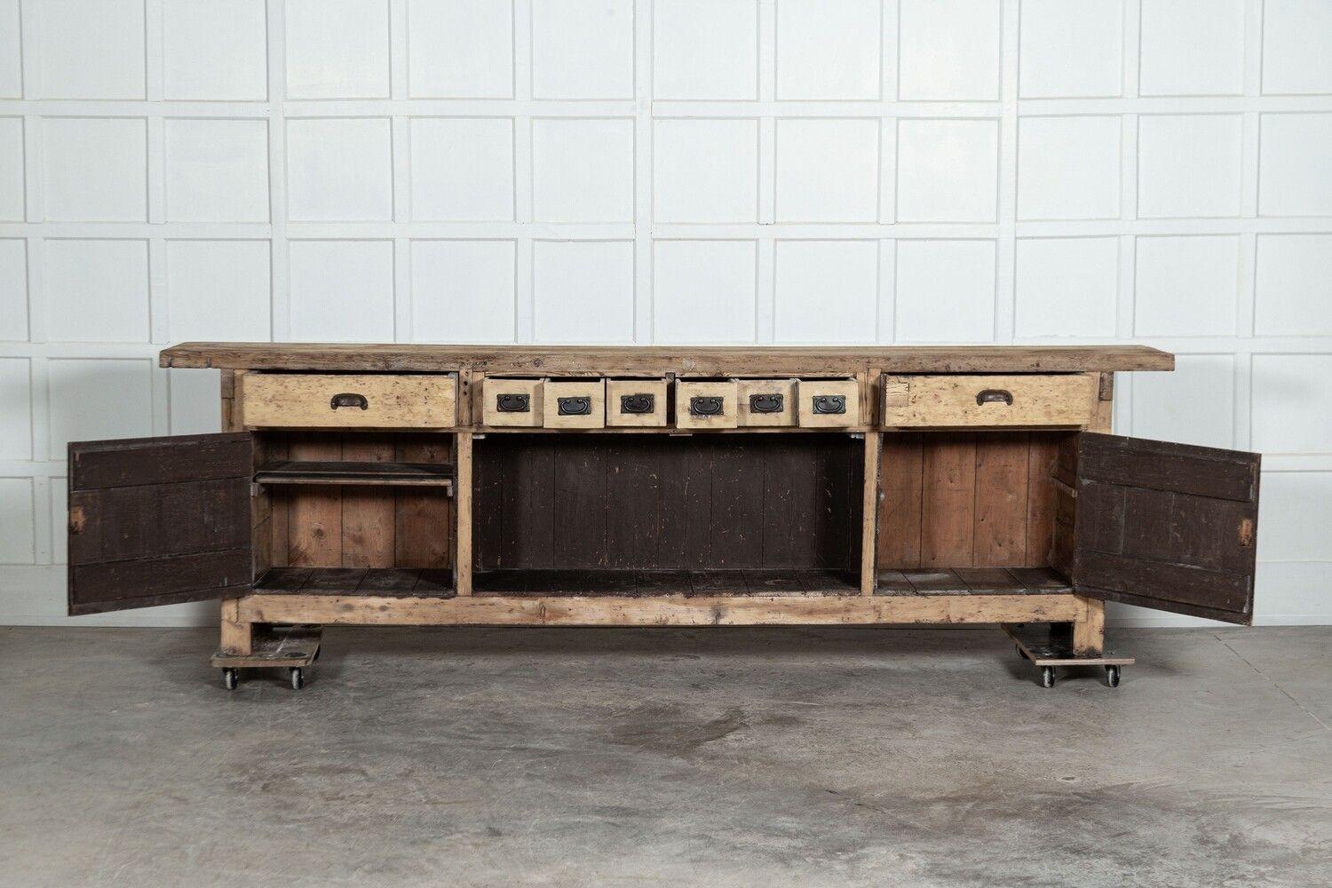 Monumental English Bleached Pine Work Table For Sale 2
