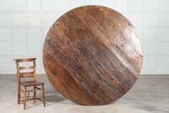 Monumental English Circular Oak Dining Table