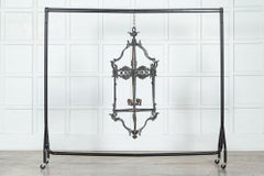 Monumental English Country Estate 19th Century Verdigris Bronze Lantern