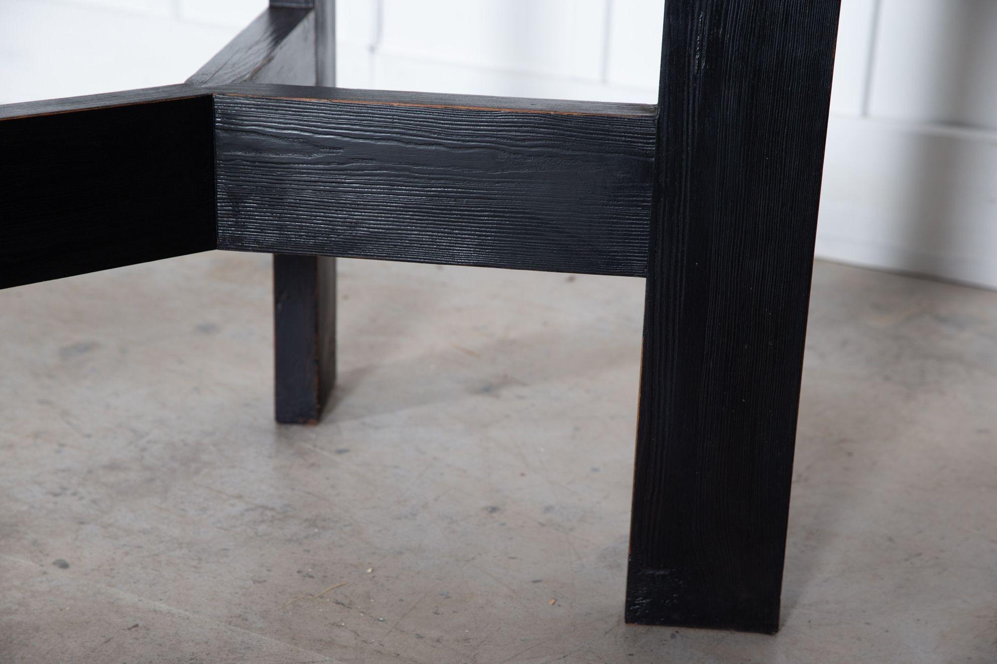 Monumental English Ebonised Bleached Brutalist Pine Dining Table For Sale 5