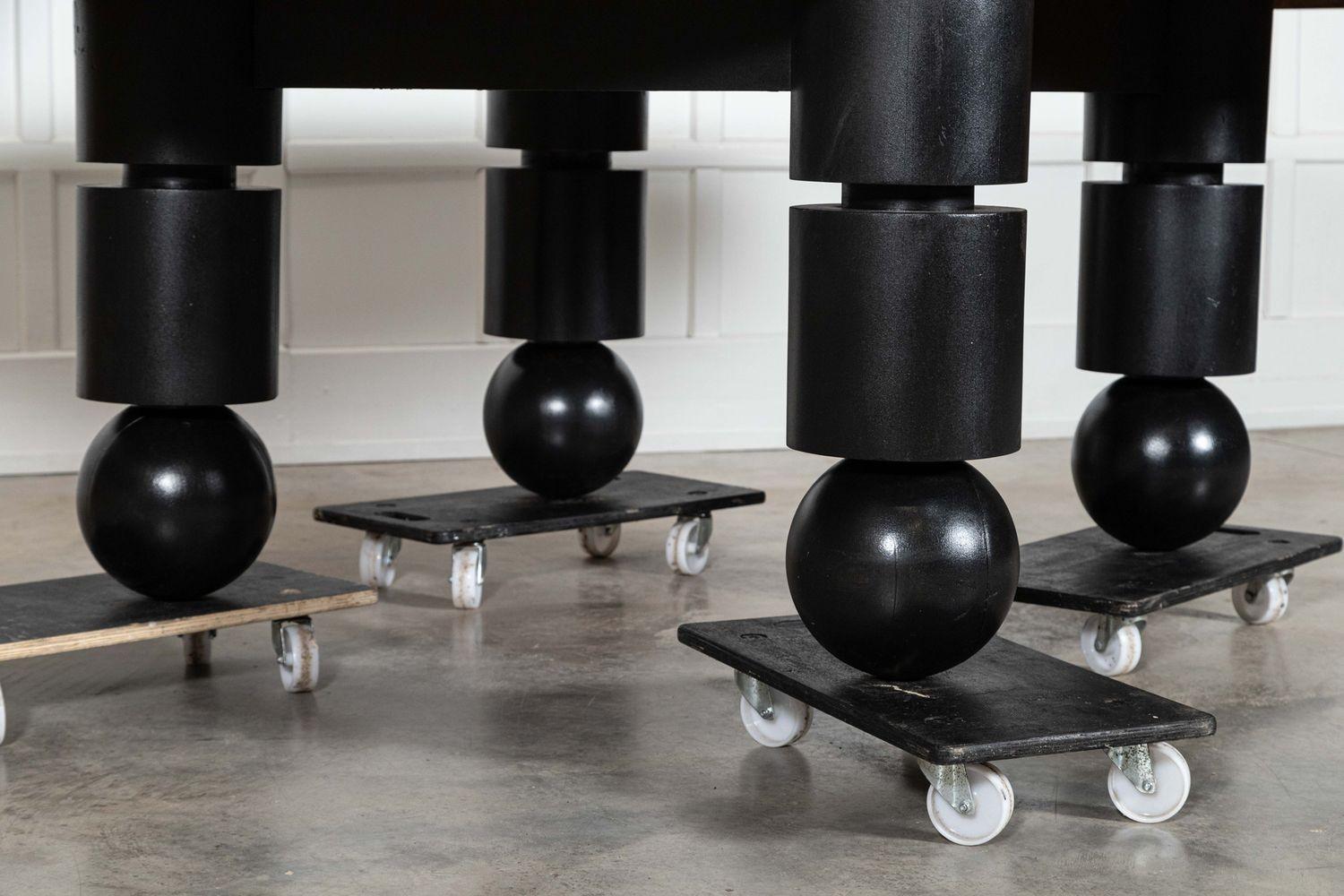 Monumental English Ebonised Brutalist Elm Dining Table For Sale 6