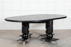 Monumental English Ebonised Brutalist Elm Dining Table