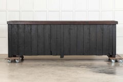 Monumental English Ebonised Pine Work Table / Island
