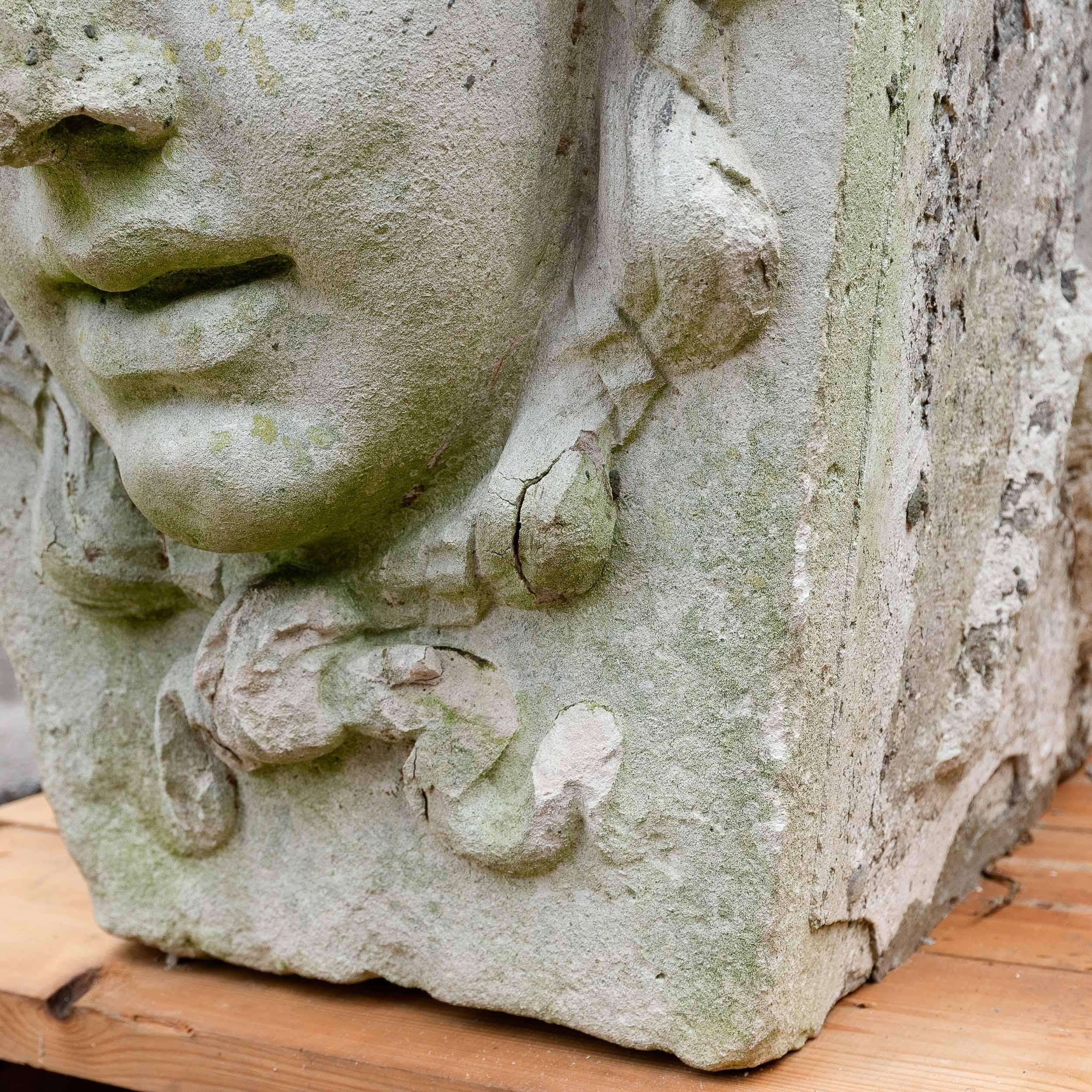 Limestone Monumental English Edwardian Portland Stone Keystone For Sale