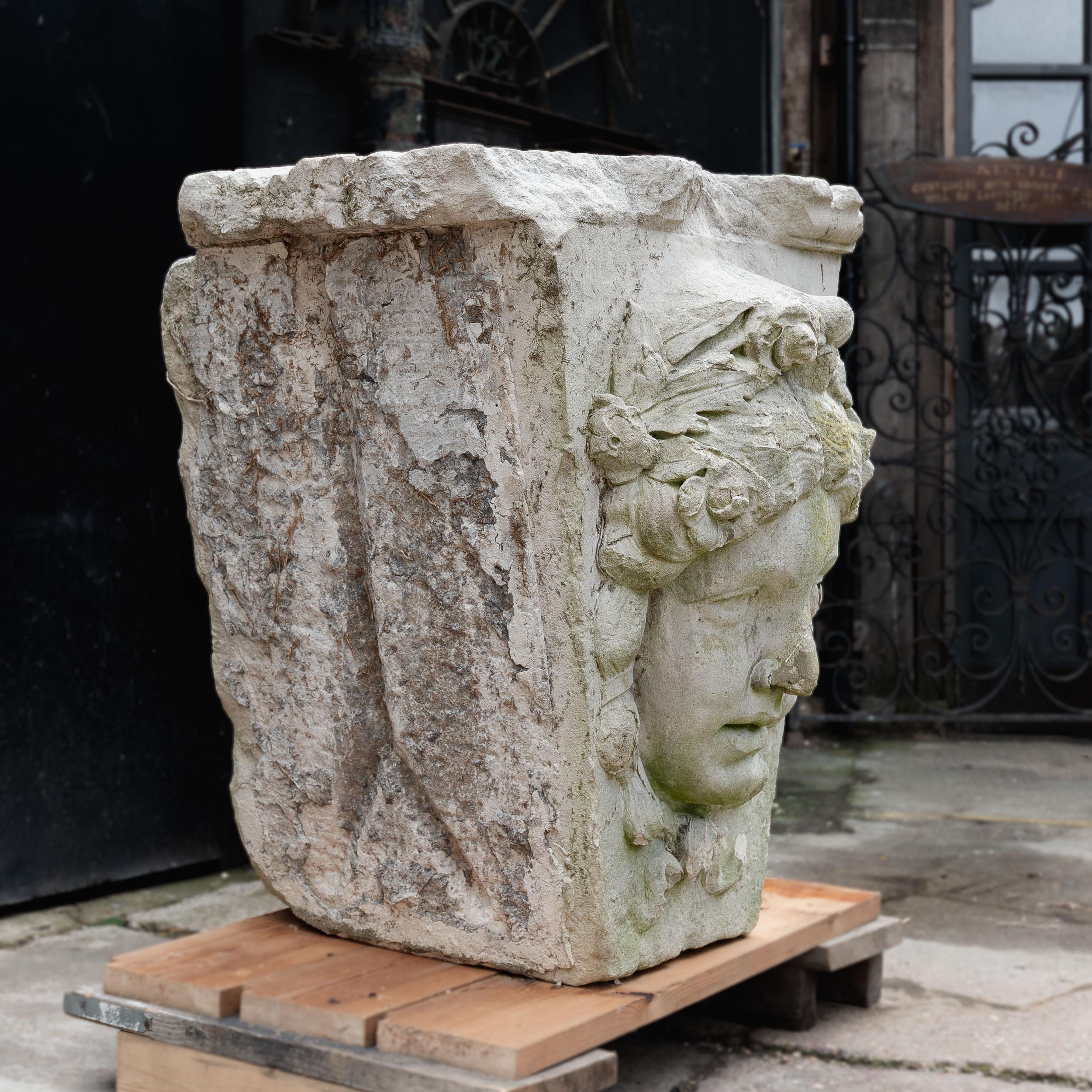 Monumental English Edwardian Portland Stone Keystone For Sale 2