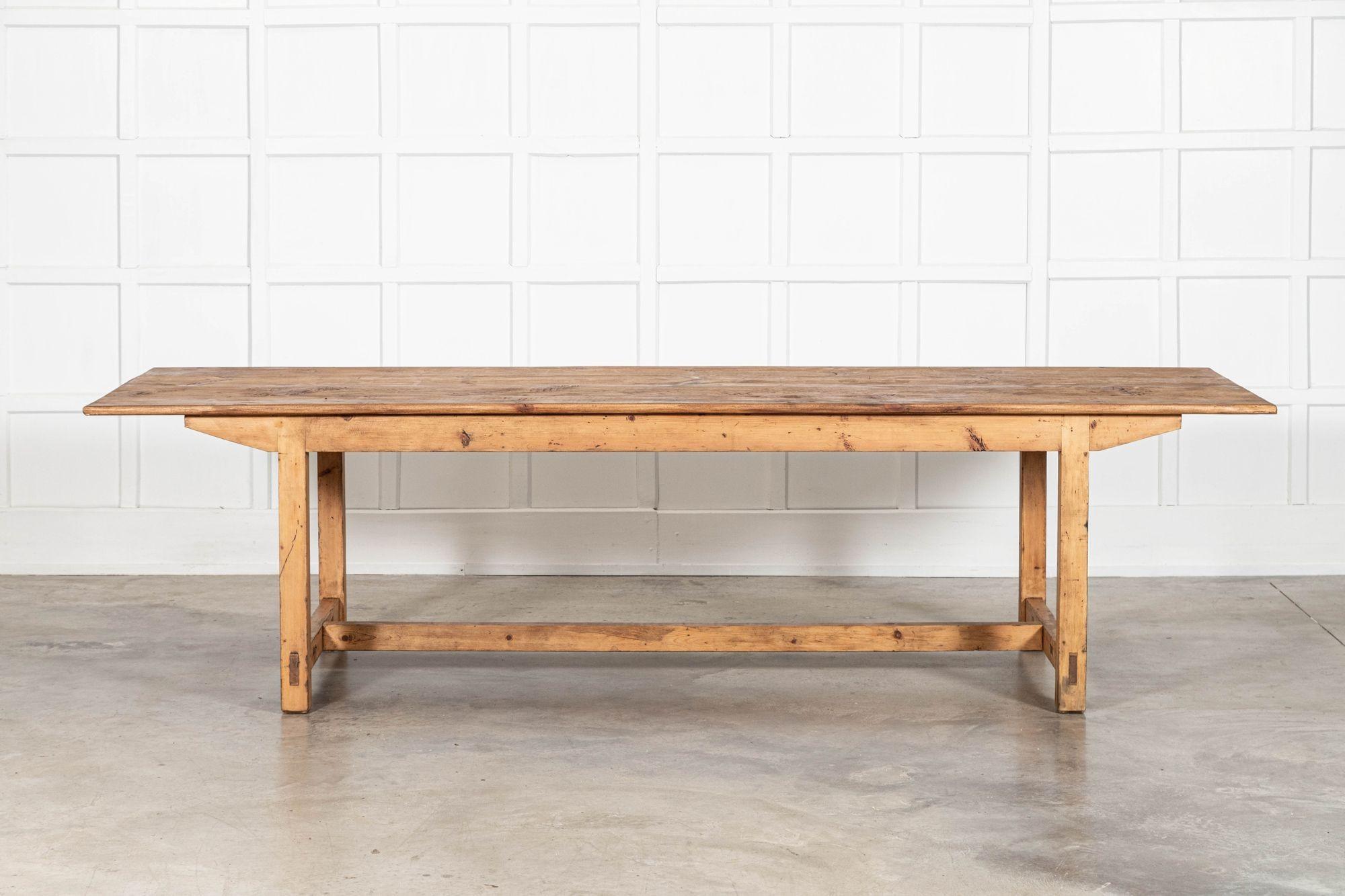 circa 1940
Monumental English Farmhouse Table
(could be raised to a kitchen Island height)
W291 x D97 x H77 cm
Weight 52Kg