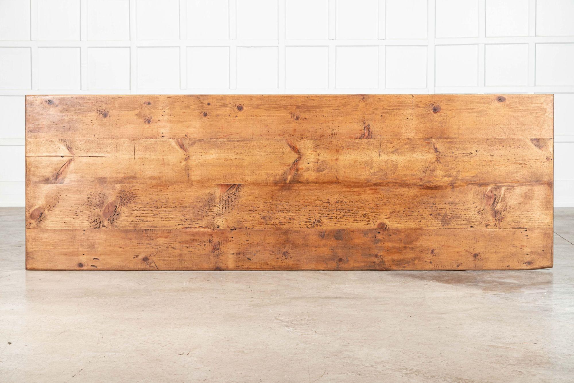 Mid-20th Century Monumental English Farmhouse Table For Sale
