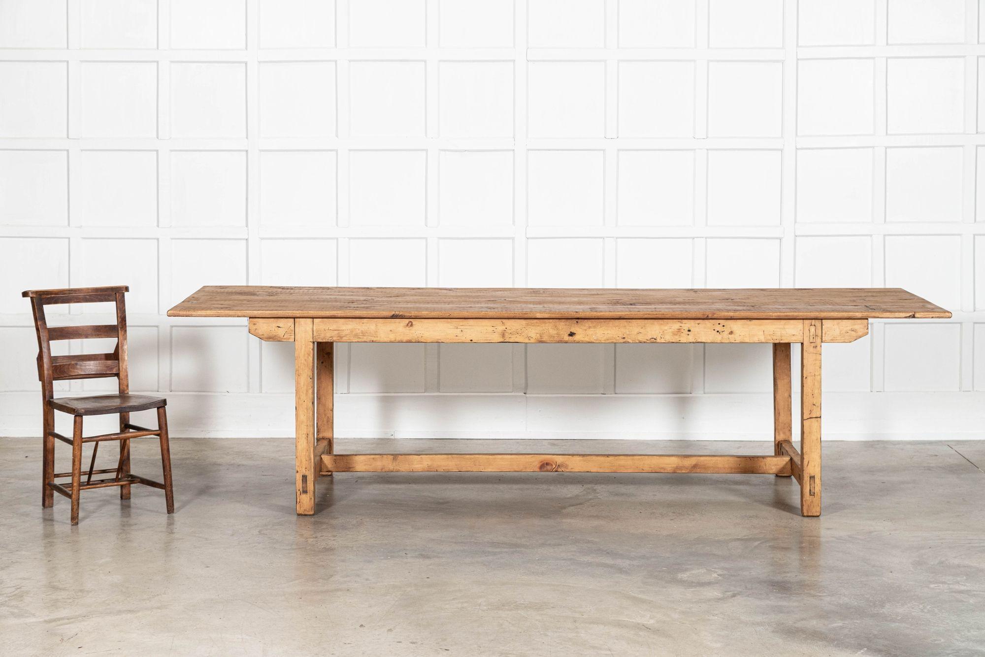 Pine Monumental English Farmhouse Table For Sale