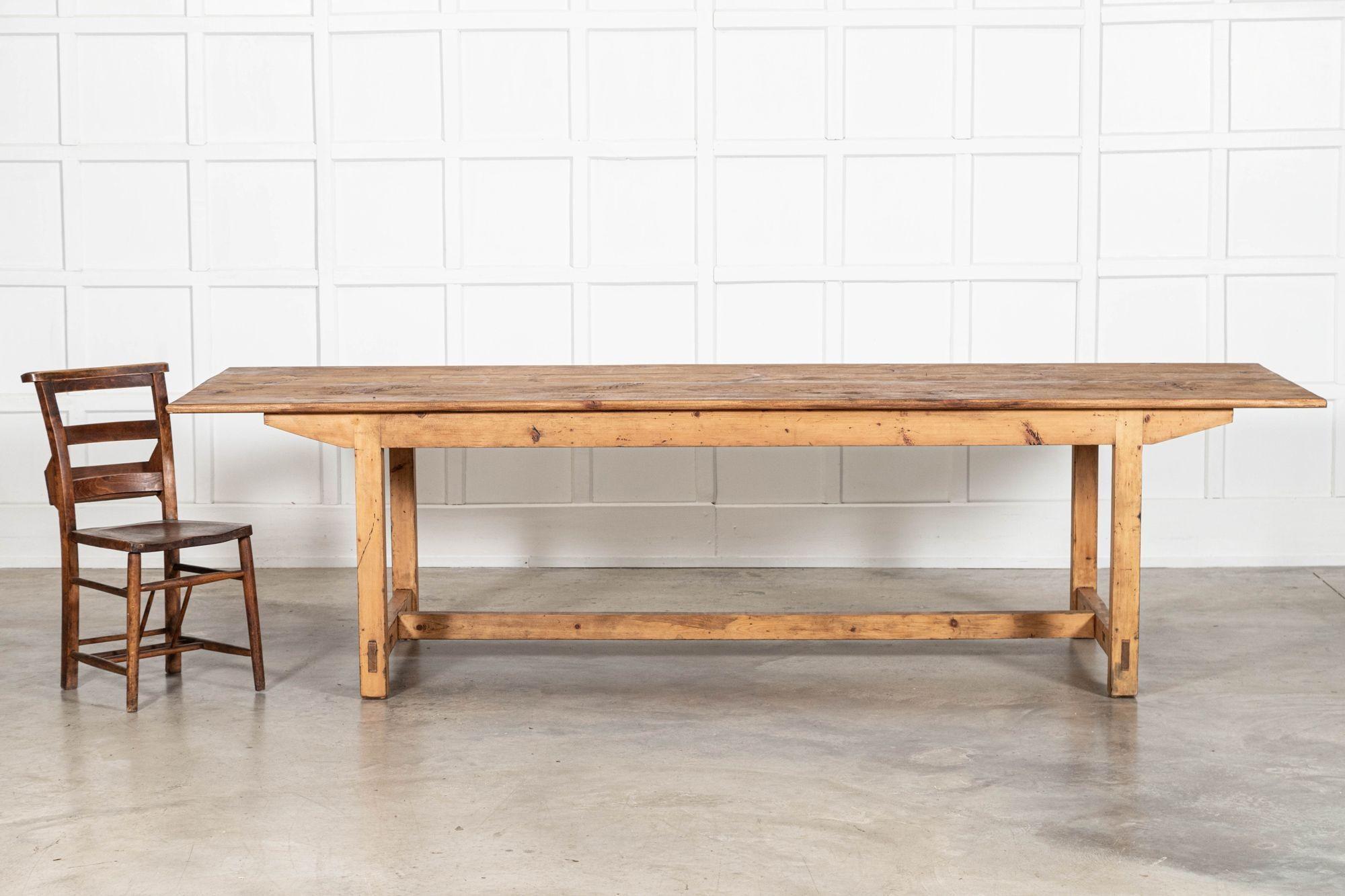 Pine Monumental English Farmhouse Table For Sale