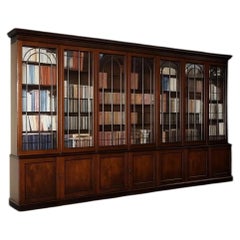 Monumental English George III Breakfront Library Bookcase
