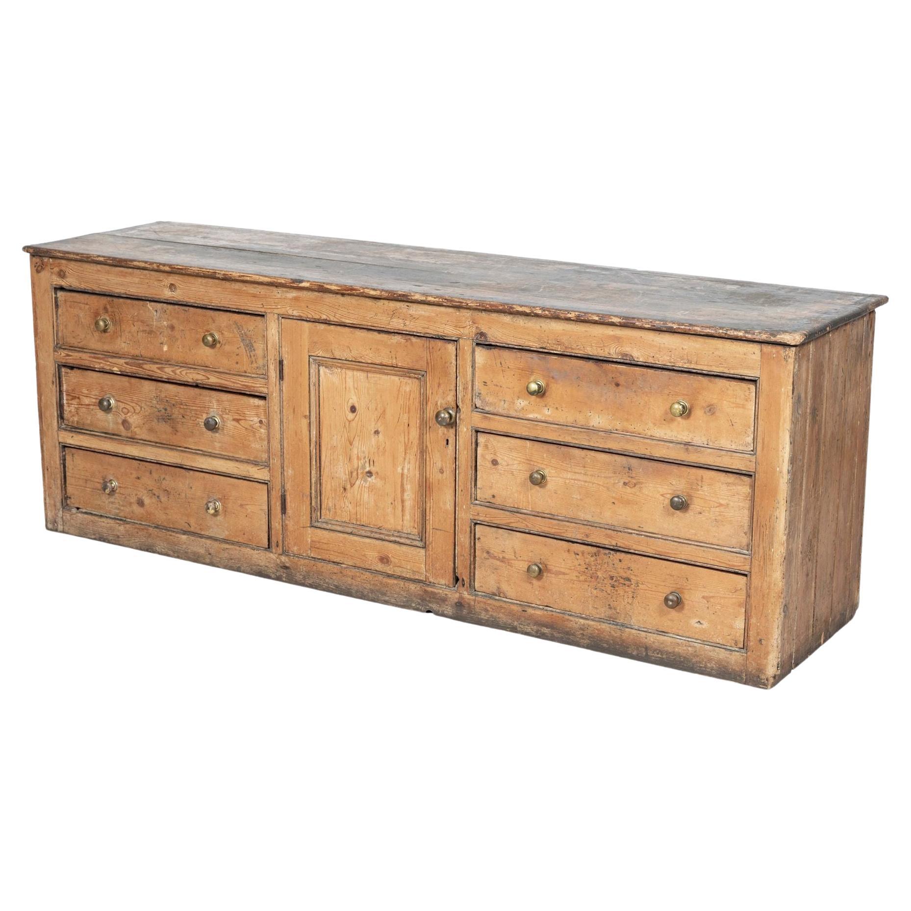 Monumental English Georgian Country Pine Dresser Base